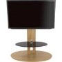 Chepstow Affinity Oval Pedestal TV Stand 930 Oak / Black Glass
