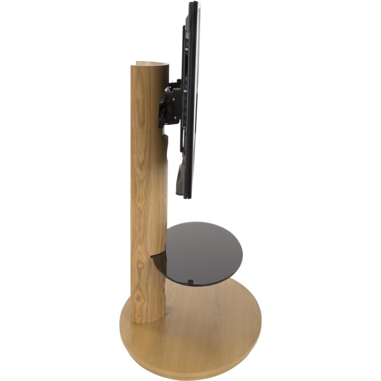 Chepstow Affinity Oval Pedestal TV Stand 930 Oak / Black Glass