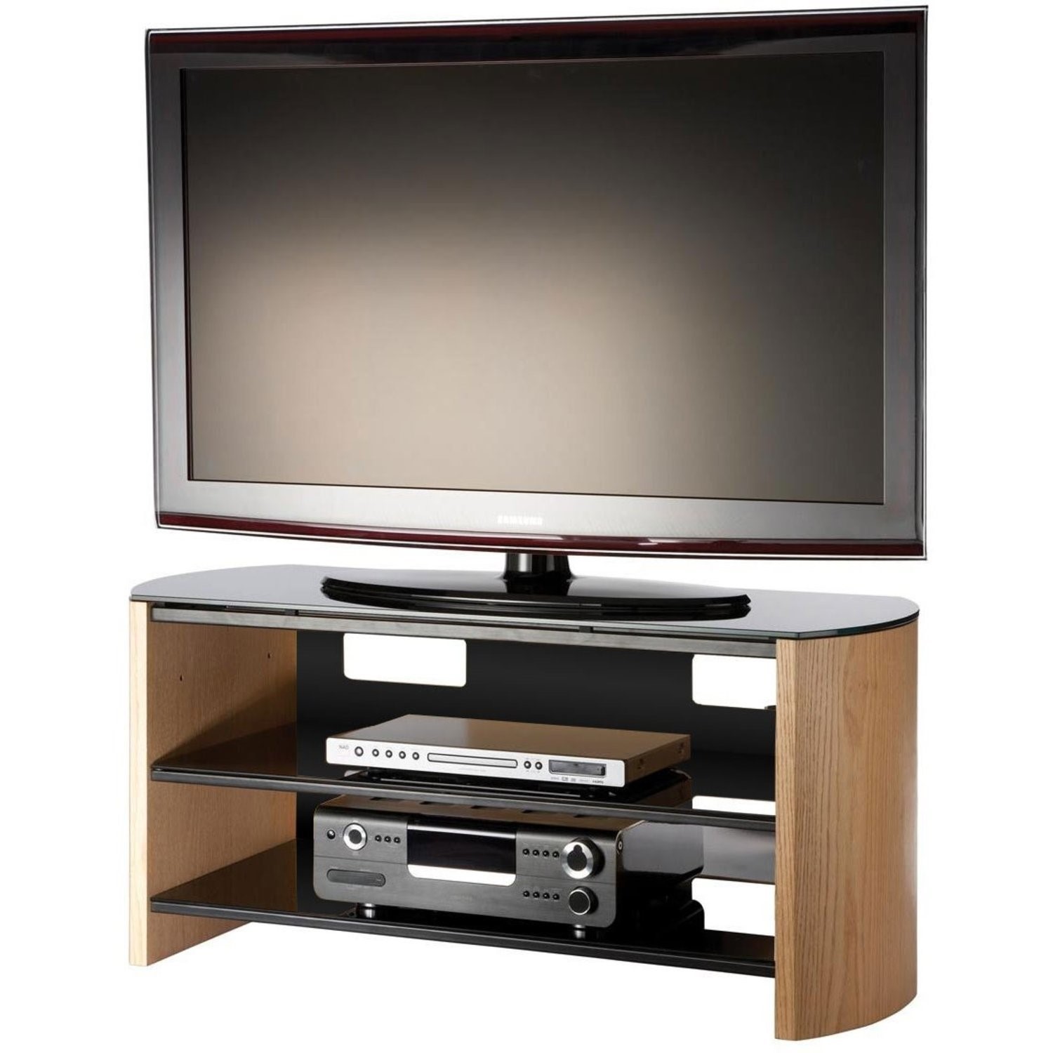 Alphason FW1100 LO B Finewoods TV Stand for up to 50 TVs Black Laptops Direct