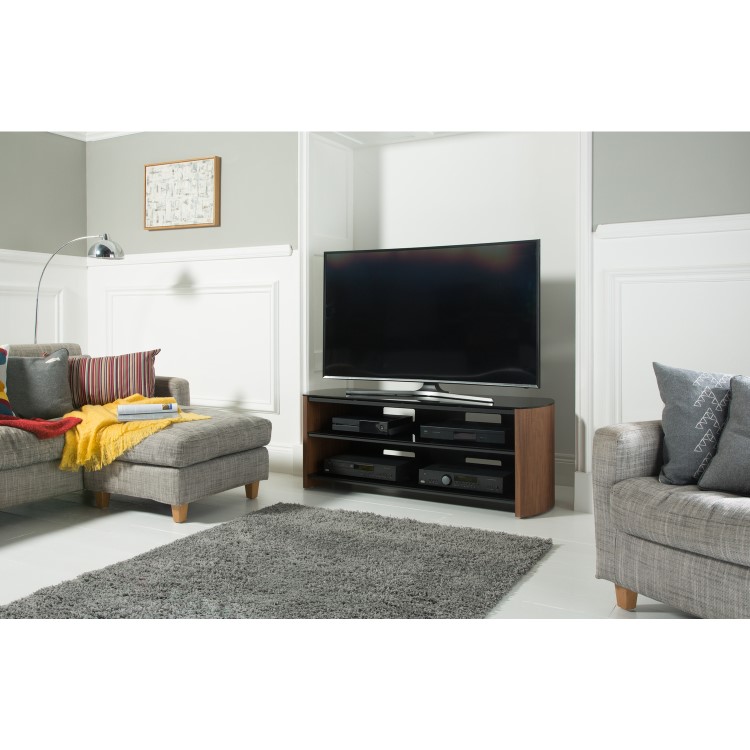 Alphason FW1350-BV/B Finewoods TV Stand for up to 60" TVs - Black/Oak