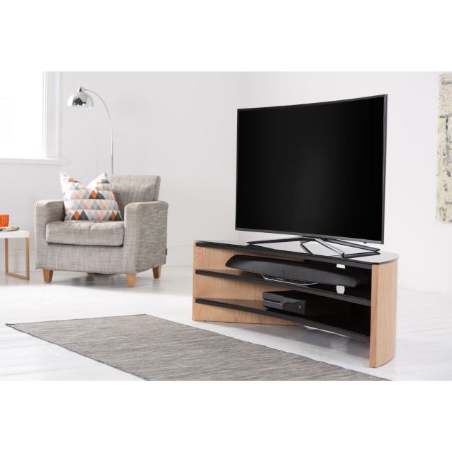 Alphason FW1400C-LO Finewoods Corner TV Stand for up to 60" TVs - Light Oak