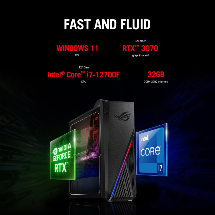 Asus ROG Strix GT 15 Core i7-12700F RTX 3070 32GB RAM 512GB SSD + 1TB HDD Windows 11 Gaming PC