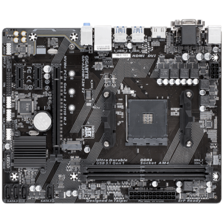 Gigabyte GA-A320M-S2H V2 AMD Socket AM4 DDR4 Micro ATX VGA/DVI-D/HDMI M.2 USB 3.1 Motherboard