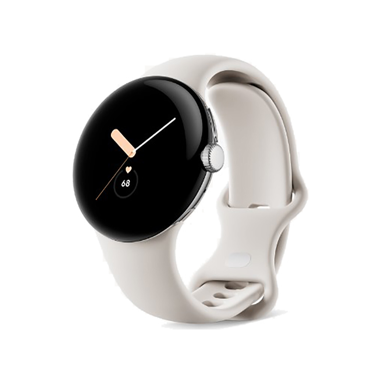 Google Pixel Watch 1 41Mm Aluminium Case With Chalk Strap 4G Smartwatch Silver, Laptops Direct - GA04305-GB