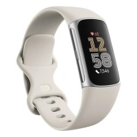 Fitbit Charge 6 Silver Aluminium with White Band Fitness Tracker