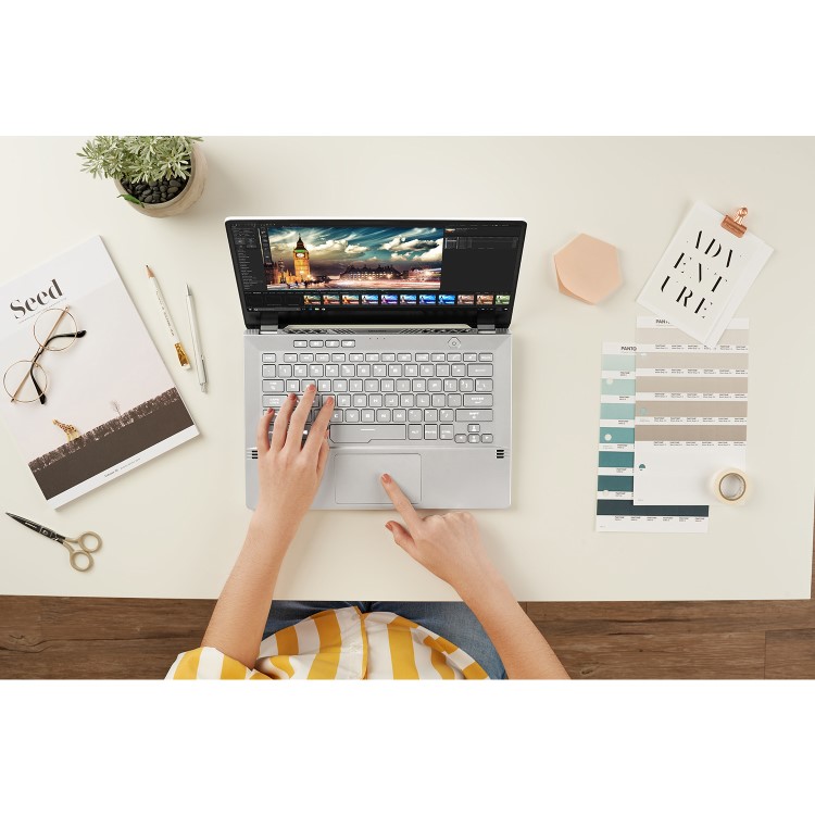 Asus ROG Zephyrus G14 GA401IH AMD Ryzen 5-4600HS 8GB 512GB SSD 14 Inch FHD GeForce GTX 1650 4GB Windows 10 Gaming Laptop - Arctic White