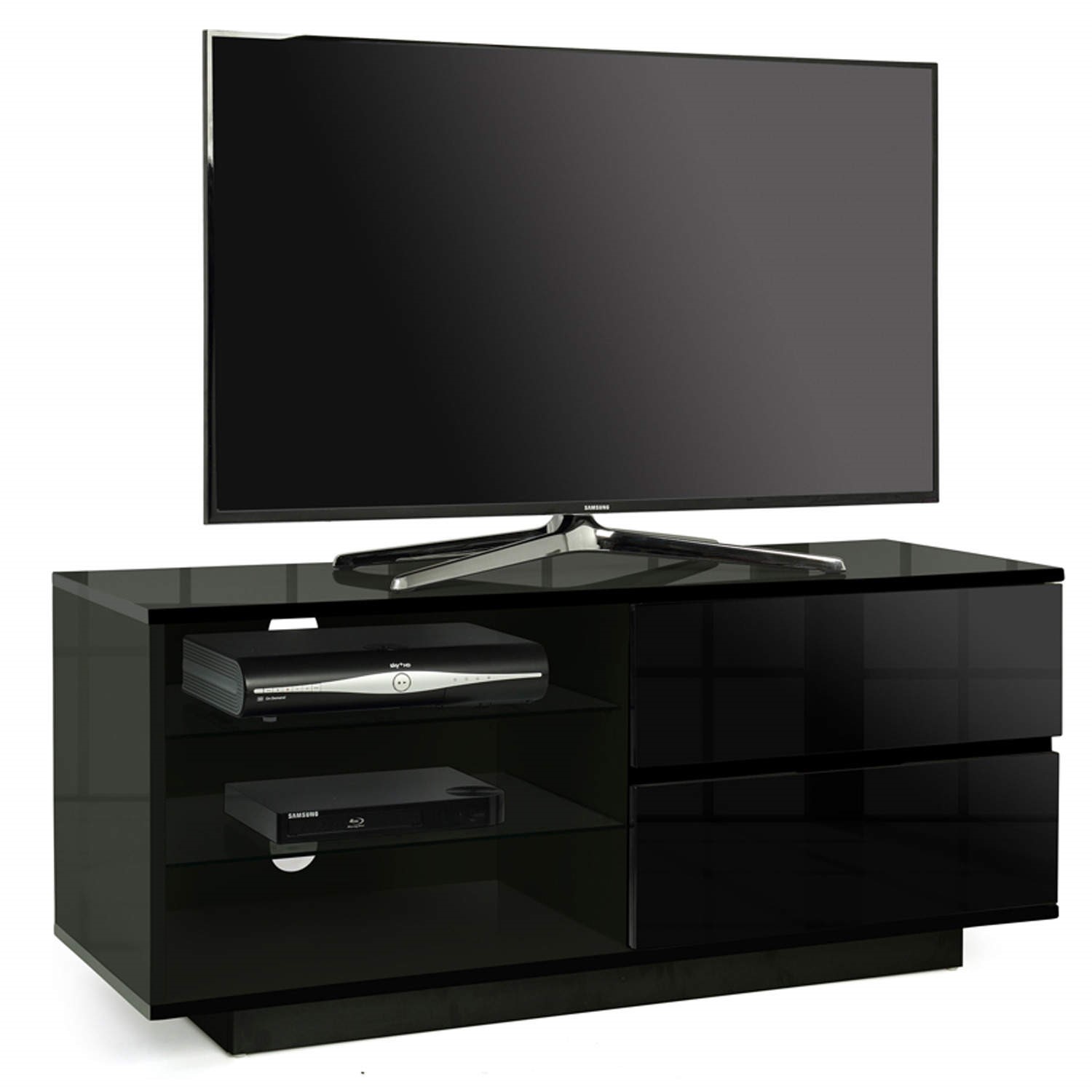 Mda Designs Gallus Tv Cabinet In Black High Gloss Up To 55 Inch