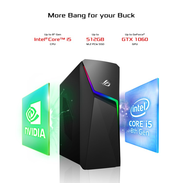 ASUS ROG Strix GL10 Core i5-8400 8GB 1TB + 256GB SSD GeForce GTX 1060 3GB Windows 10 Gaming PC