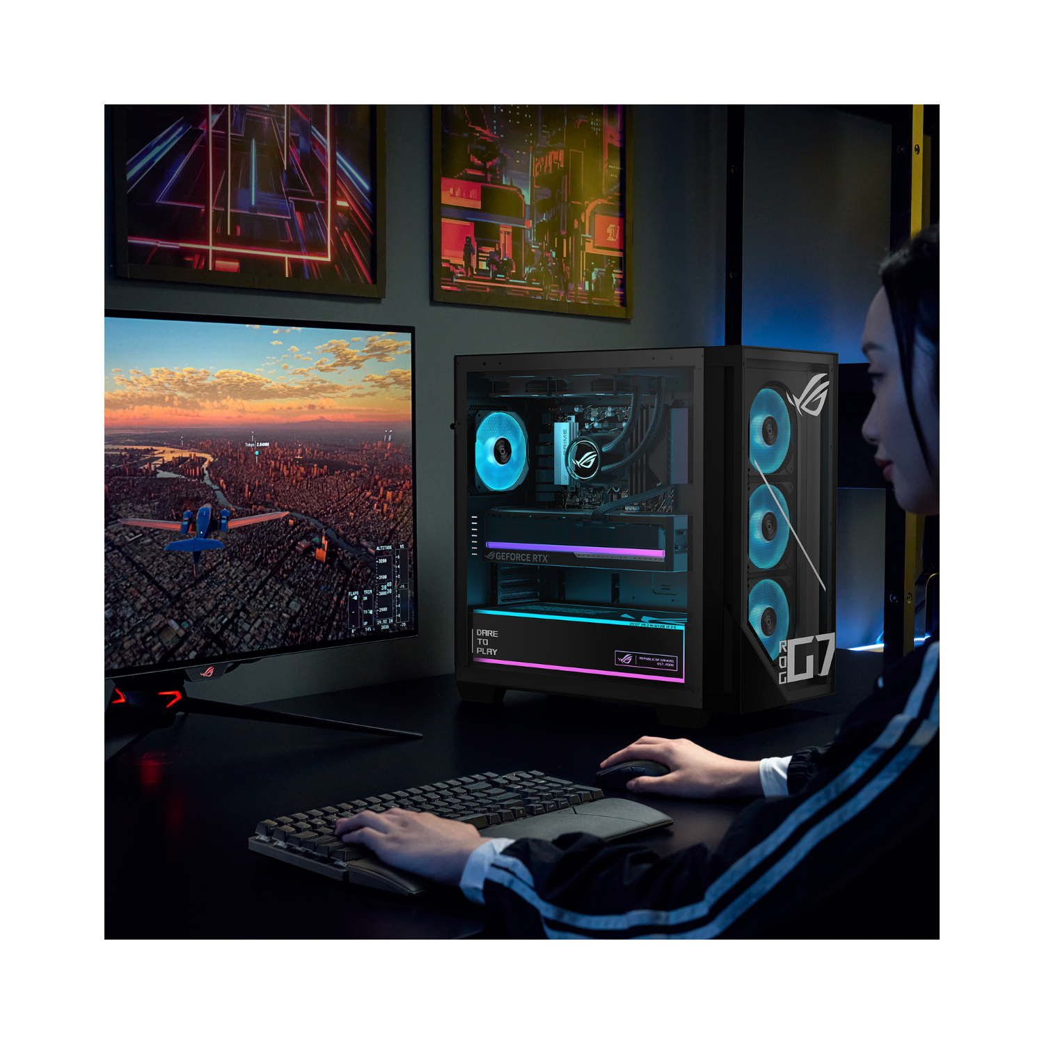 Windows 11 Rog Edition ASUS ROG G700 Tower AMD Ryzen 7 9800X3D 64GB RAM 2TB SSD RTX 5080 ...