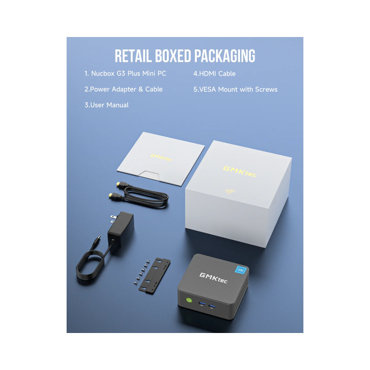 GMKTec NucBox G3 Plus Intel N150 16GB RAM 512GB SSD Windows 11 Pro Mini PC