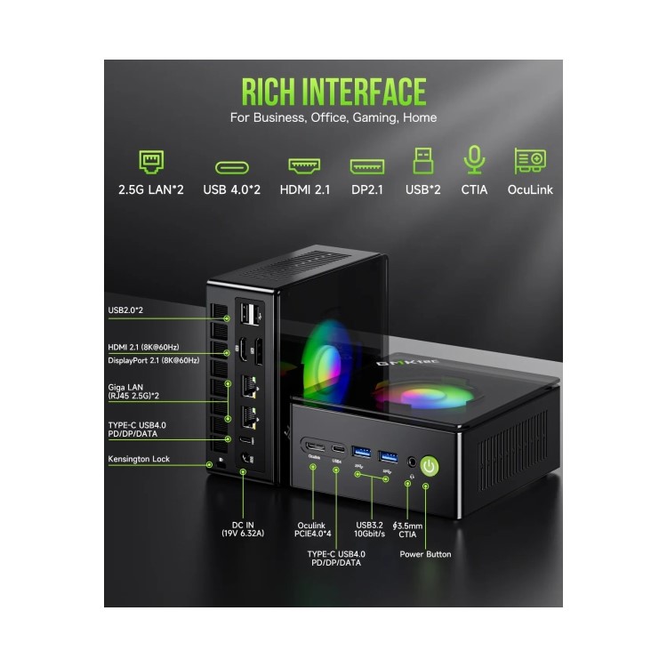 GMKTec NucBox K11 AMD Ryzen 9 8945HS 16GB RAM 1TB SSD Windows 11 Pro Desktop PC
