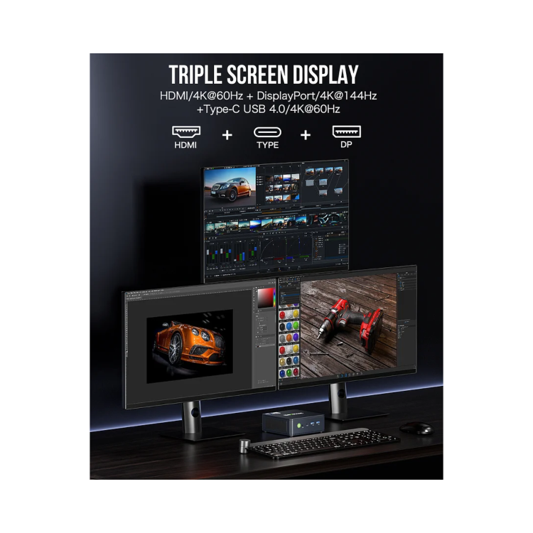 GMKTec K7 Plus Intel Core i7-13630H 32GB RAM 1TB SSD Windows 11 Pro Desktop PC