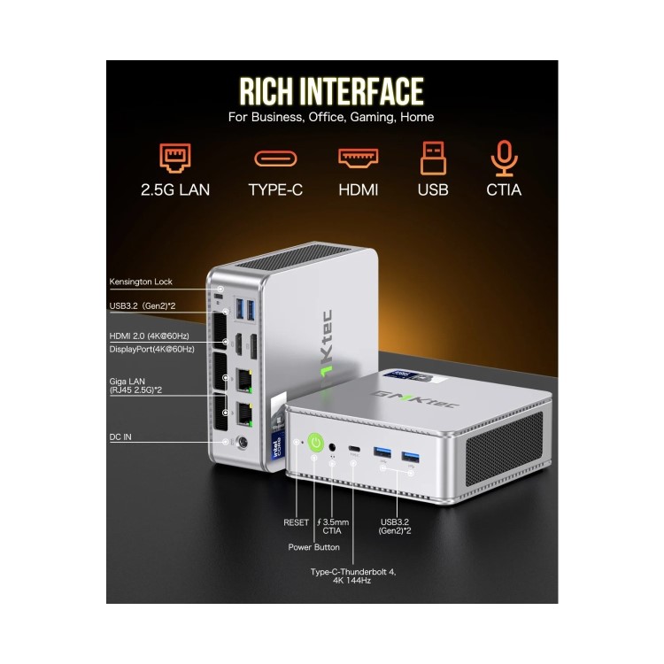 GMKTec NucBox K9 Intel Ultra 5 125H 16GB RAM 1TB SSD Windows 11 Pro Desktop PC