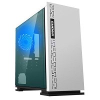 Game Max Expedition White Gaming Matx PC Case Rear LED Fan & Full Side Window