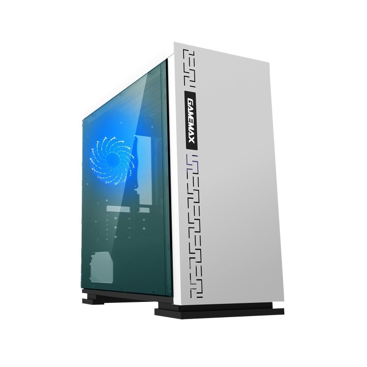 Game Max Expedition White Gaming Matx PC Case Rear LED Fan & Full Side Window