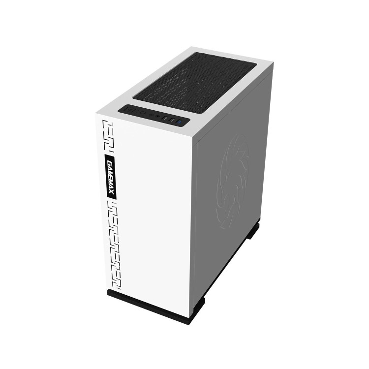 Game Max Expedition White Gaming Matx PC Case Rear LED Fan & Full Side Window