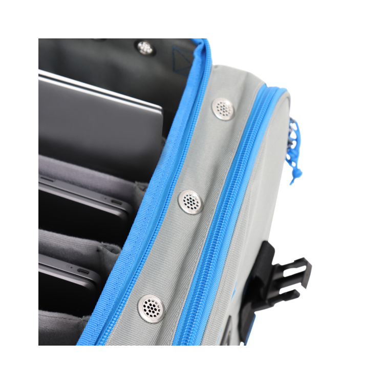 GO² Case - Charges up to 6 laptops up to 15' or a range of smaller electrical devices to store