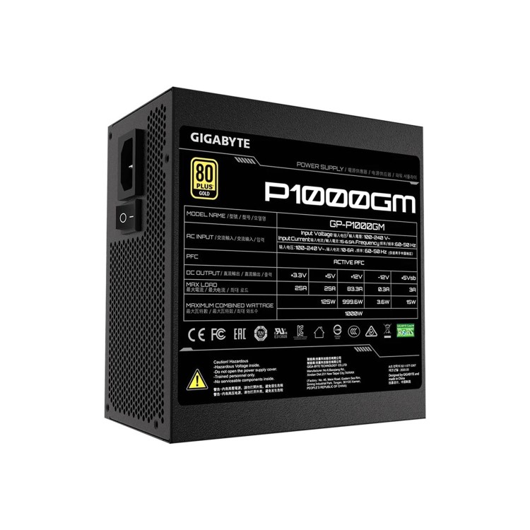 GIGABYTE P1000GM 1000W Fully Modular 80 PLUS Gold Power Supply