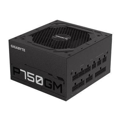 GIGABYTE P750GM 750W PSU, 120mm Smart Hydraulic Bearing Fan, 80 PLUS Gold, Fully Modular, UK Plug, High-Quality Japanese Capacitors, Powerful Single +12V Rail