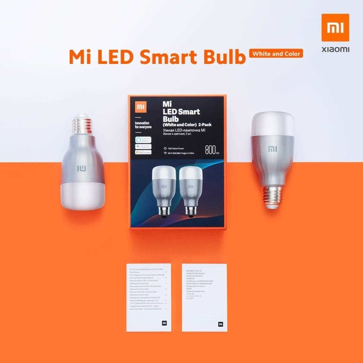 Xiaomi Mi Multicolour WiFi LED Smart Bulb with E27 Screw Ending - 2 Pack