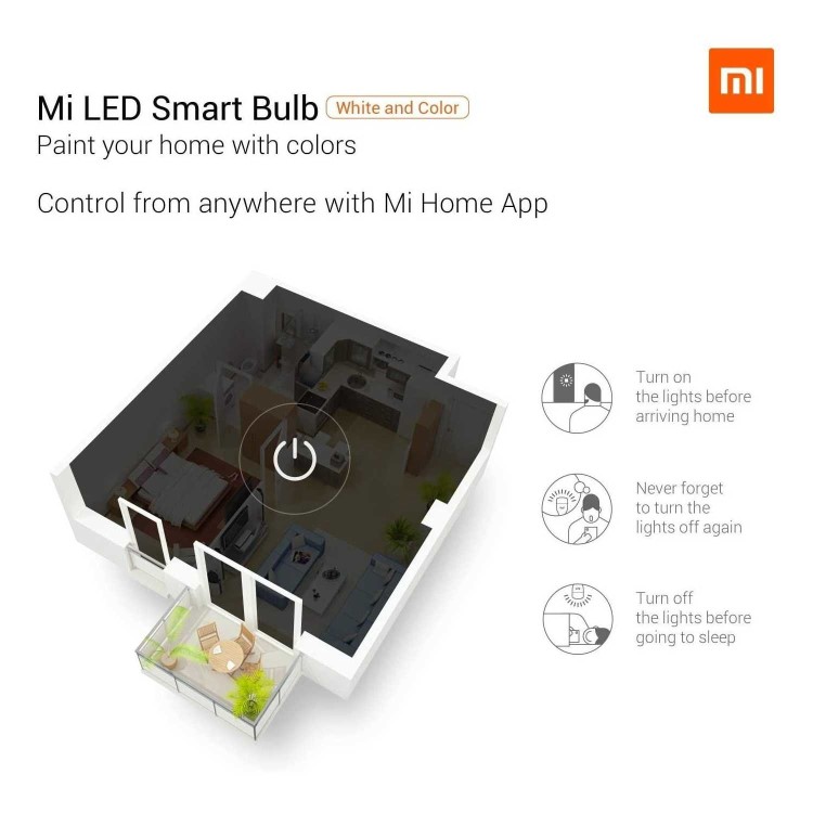 Xiaomi Mi Multicolour WiFi LED Smart Bulb with E27 Screw Ending - 2 Pack