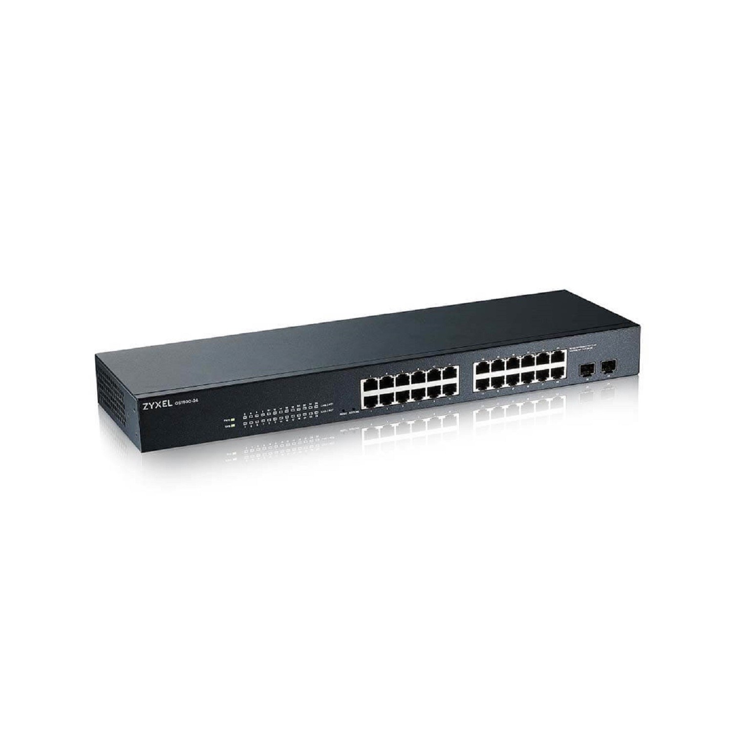 Zyxel Gs1900-24E 24-Port Smart Managed Desktop Gigabit Switch Black, Laptops Direct - GS1900-24-GB0102F