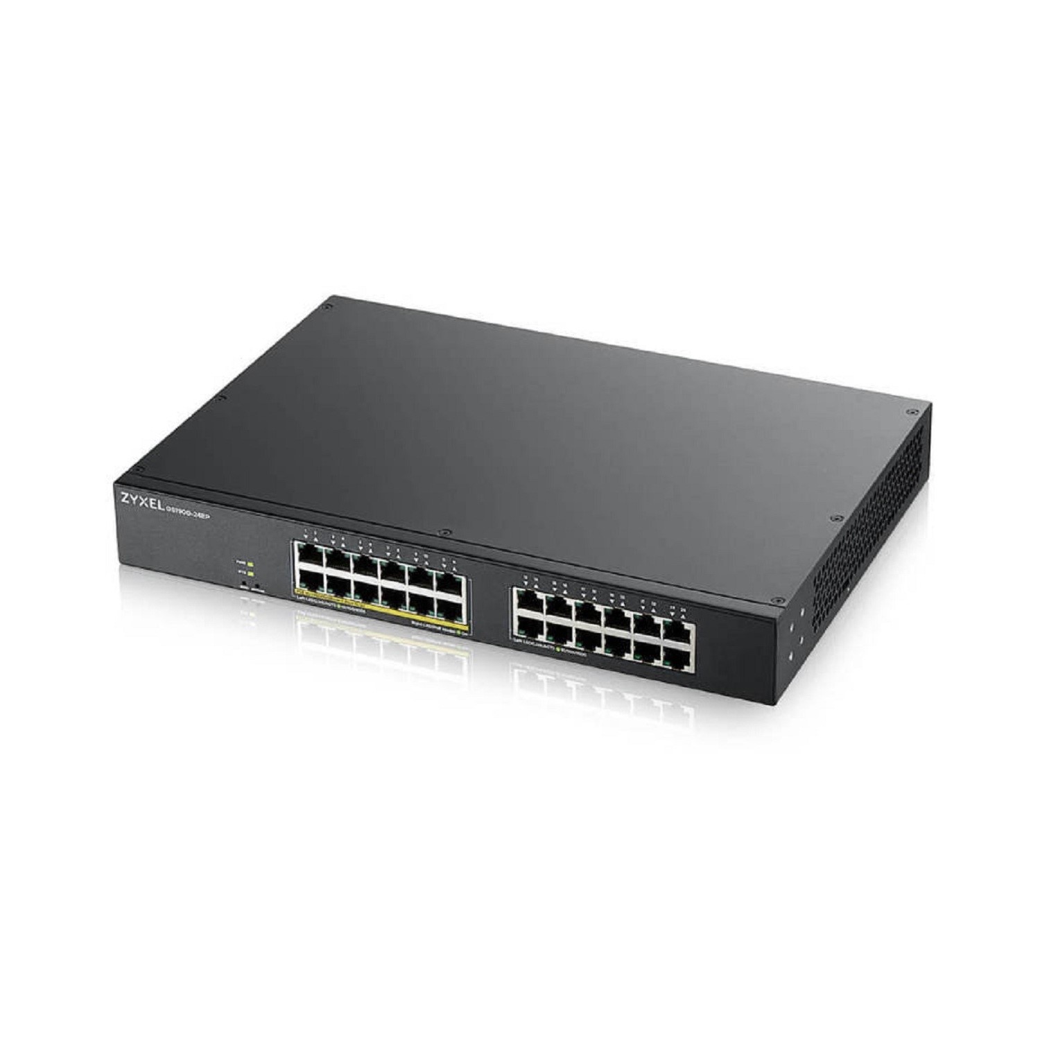 Zyxel Gs1900-24Ep 24-Port Smart Managed Rackmount Gigabit Poe+ Switch Black, Laptops Direct - GS1900-24EP-GB0101F