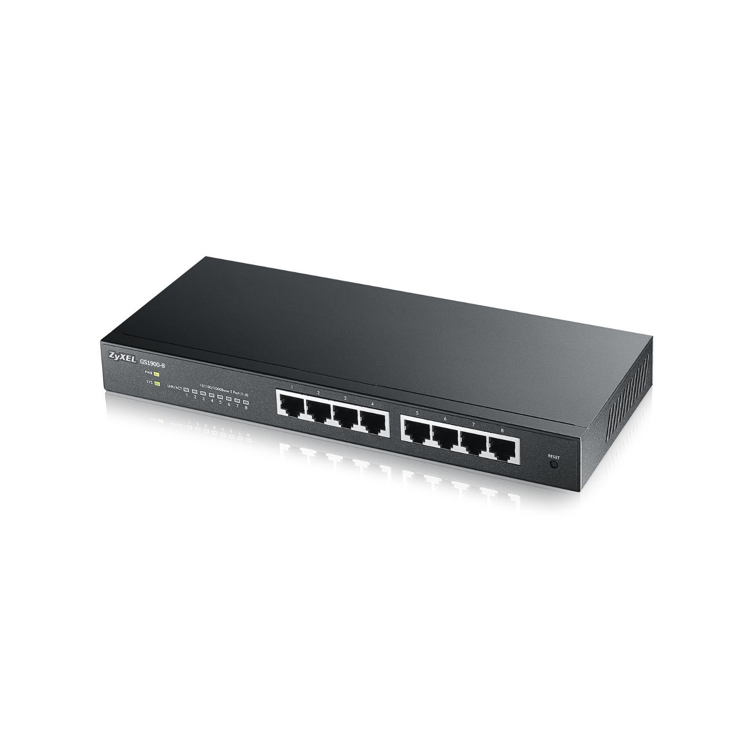 GS1900 8HP v3 8 Port Gigabit Ethernet PoE L2 Rack mountable Managed Switch