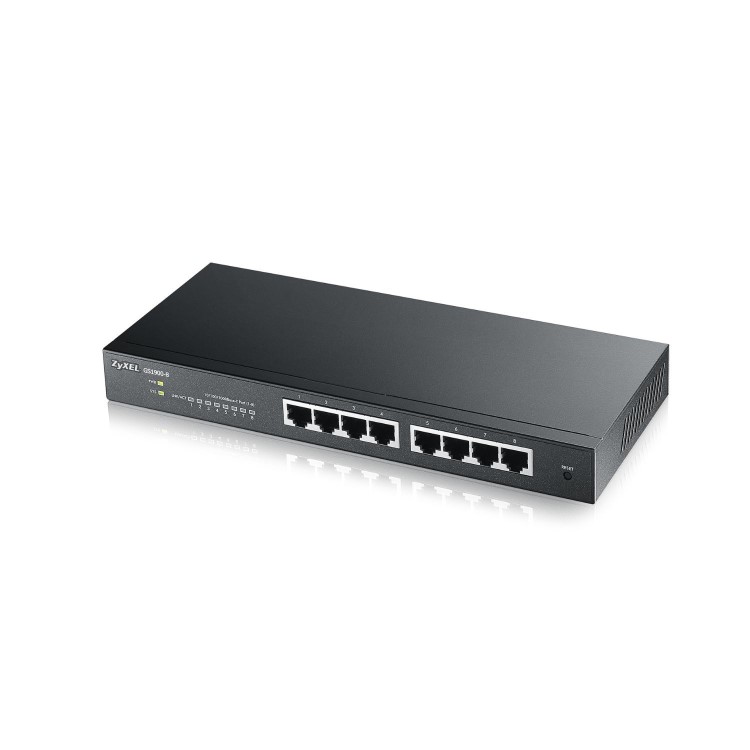Zyxel GS1900-8HP v3 8-Port Gigabit Ethernet PoE L2 Rack-mountable Managed Switch