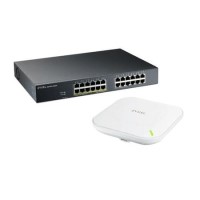 Zyxel GS1915-24EP 24-Port Smart Managed PoE+ Switch Bundle with NWA90AX WiFi 6 Dual-Radio PoE WAP White Zyxel GS1915-24EP 24-Port Smart Managed PoE+ Switch Bundle with NWA90AX WiFi 6 Dual-Radio PoE WAP White
