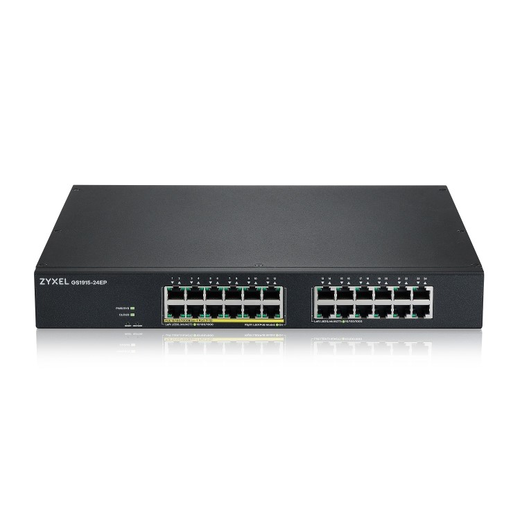 Zyxel GS1915-24EP 24-Port Smart Managed PoE+ Switch Bundle with NWA90AX WiFi 6 Dual-Radio PoE WAP White