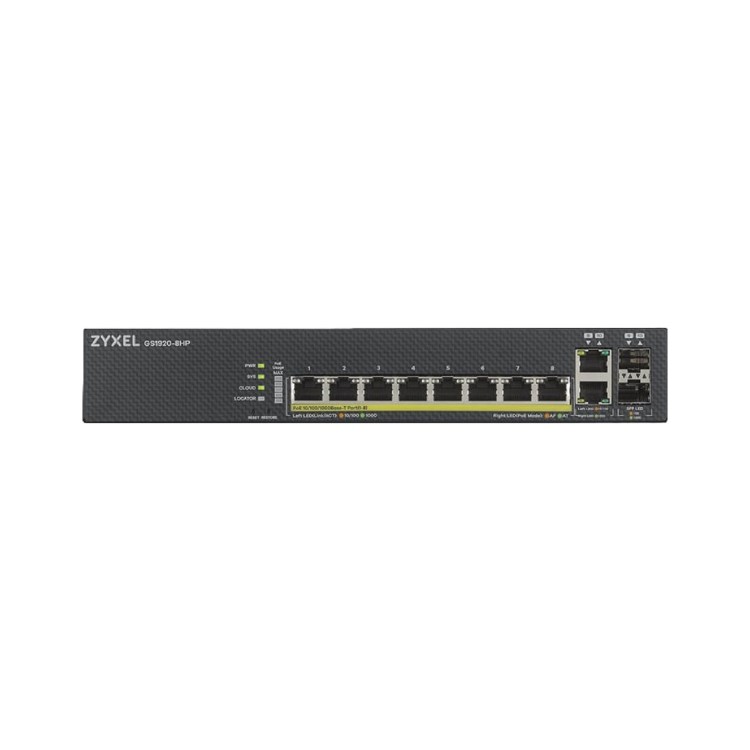 Zyxel GS1920-8HPv2 8-Port Smart Managed Wall-mountable Gigabit Switch