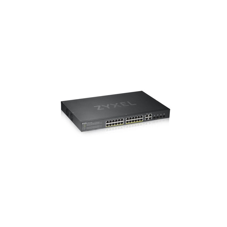 Zyxel GS1920-24HPv2 24-Port Smart Managed PoE+ Switch Bundle with NWA90AX WiFi 6 Dual-Radio PoE WAP White