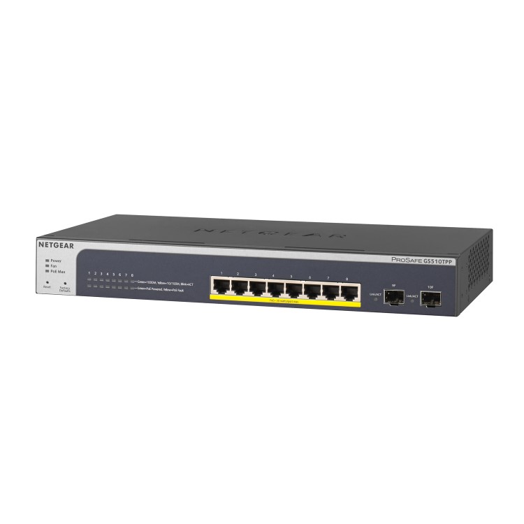 NETGEAR ProSAFE 8-Port PoE+ Gigabit Smart Managed Switch with 2 SFP Ports