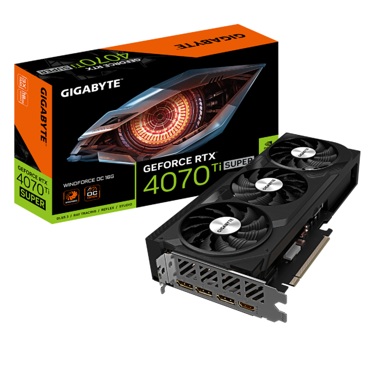 GIGABYTE NVIDIA GeForce RTX 4070 Ti SUPER WINDFORCE 16GB 2625MHz GDDR6X OC Graphics Card