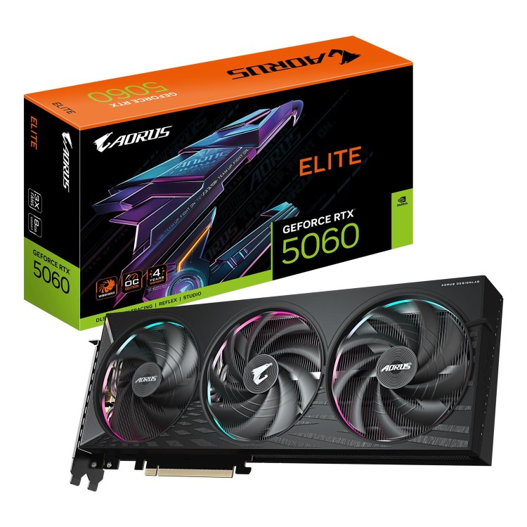 GIGABYTE AORUS GeForce RTX 5060 ELITE 8GB GDDR7 Graphics Card