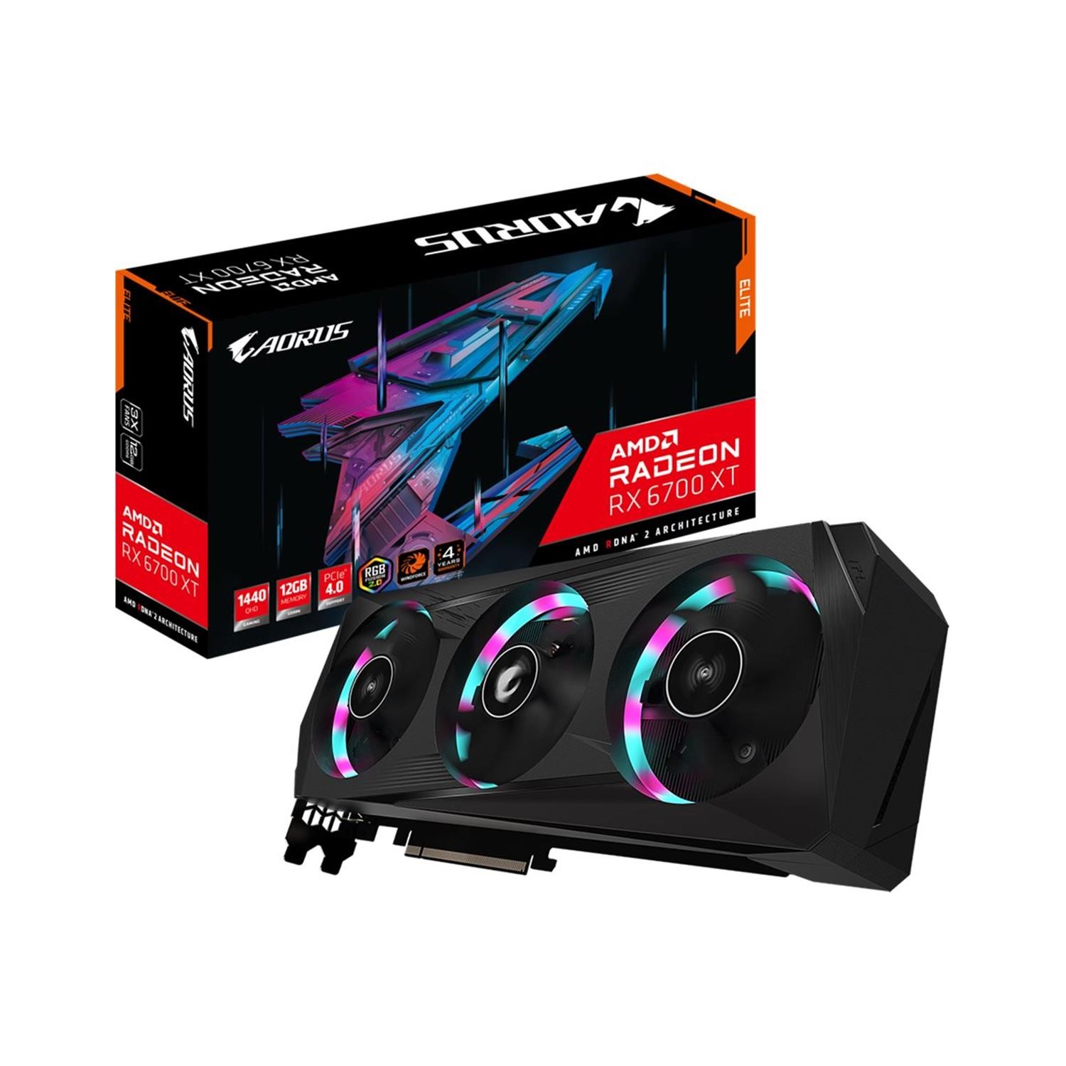 Gigabyte Radeon RX 6700 XT ゲーミング OC 12G グラフィックスカード WINDFORCE 3X 冷却システム 12GB 192ビット GDDR6 GV-R67XTGAMING OC-12GD ビデオカード