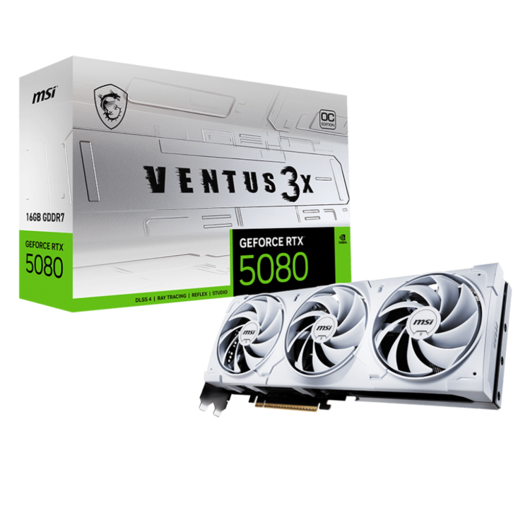 MSI GeForce RTX 5080 16G VENTUS 3X OC WHITE Graphics Card