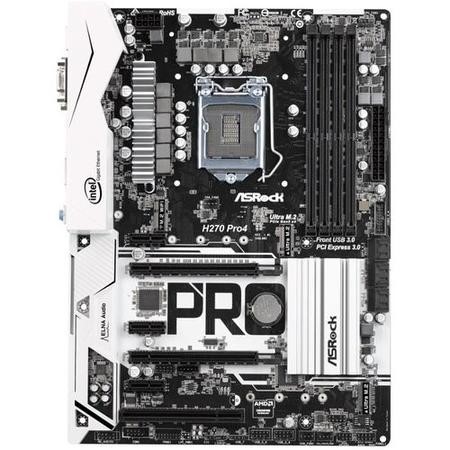 ●◎ Asrock H270 PRO4 ATX LGA1151 （中古） 美品　◎● ASROCK H270M PRO4 mATX S1151 DDR4 H270 Elegant Motherboard - Grey