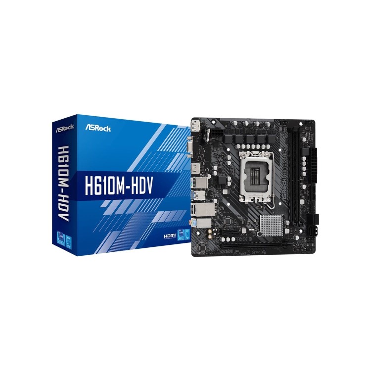 ASRock H610M-HDV Intel H610 LGA 1700 DDR4 Micro ATX Motherboard