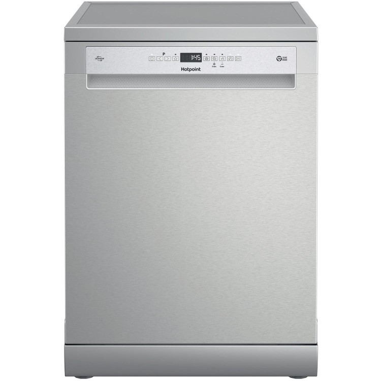 Refurbished Hotpoint H7FHP43XUK Maxi Space Freestanding 15 Place Setting Dishwasher Silver