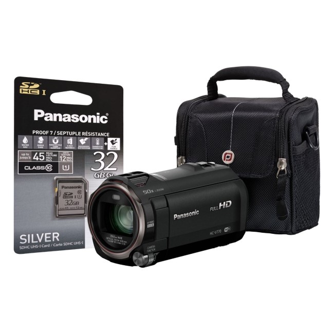 Panasonic HC-V770 Black Camcorder Kit inc 32GB SD Card & Case