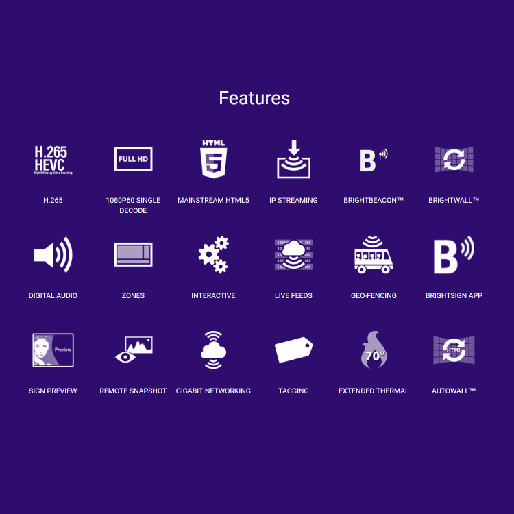 BrightSign HD1024 Mainstream Full HD Expanded I/O Media Player