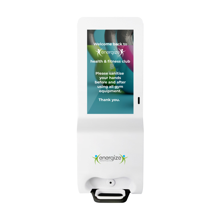 Hygiene Tech Floor Standing Digital signage screen with hand sanitiser - built in Android