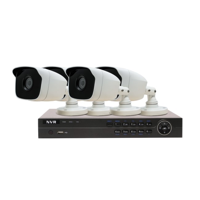 Hikvision HiWatch CCTV System - 4 Channel 4MP NVR with 4 x 4MP Bullet Cameras & 1TB HDD