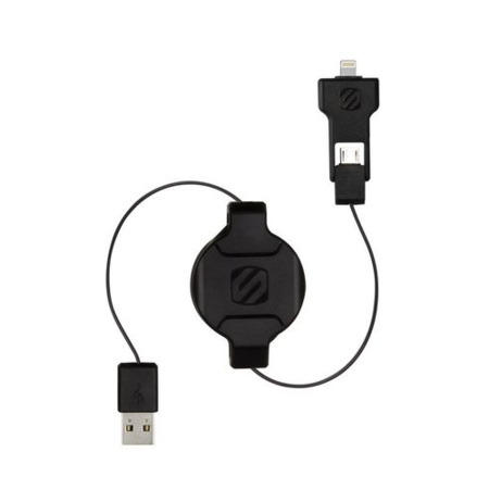 Retractable charge Sync cable for lightning/Micro USB devices