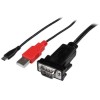 StarTech.com Micro USB to RS232 DB9 Serial Adapter Cable for Android&amp;#153; with USB Charging - M/M