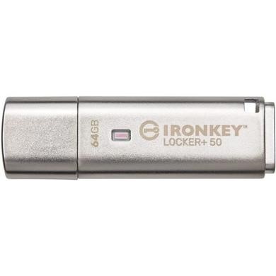 Kingston IronKey Locker+ 50 64GB Encrypted USB 3.2 Flash Drive