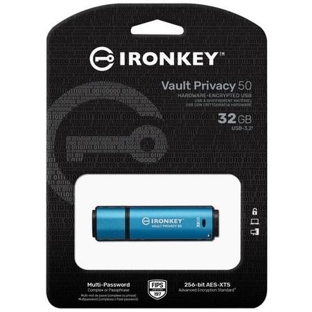 Kingston IronKey Vault Privacy 32GB Encrypted USB 3.0 Flash Drive