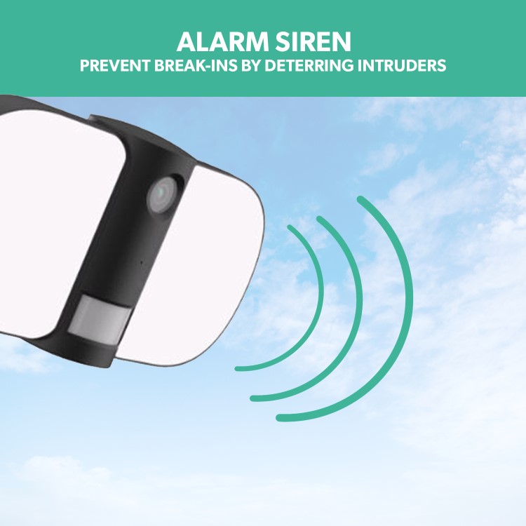 electriQ 1080p HD LED Floodlight Security Camera with motion sensors - Black